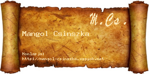 Mangol Csinszka névjegykártya